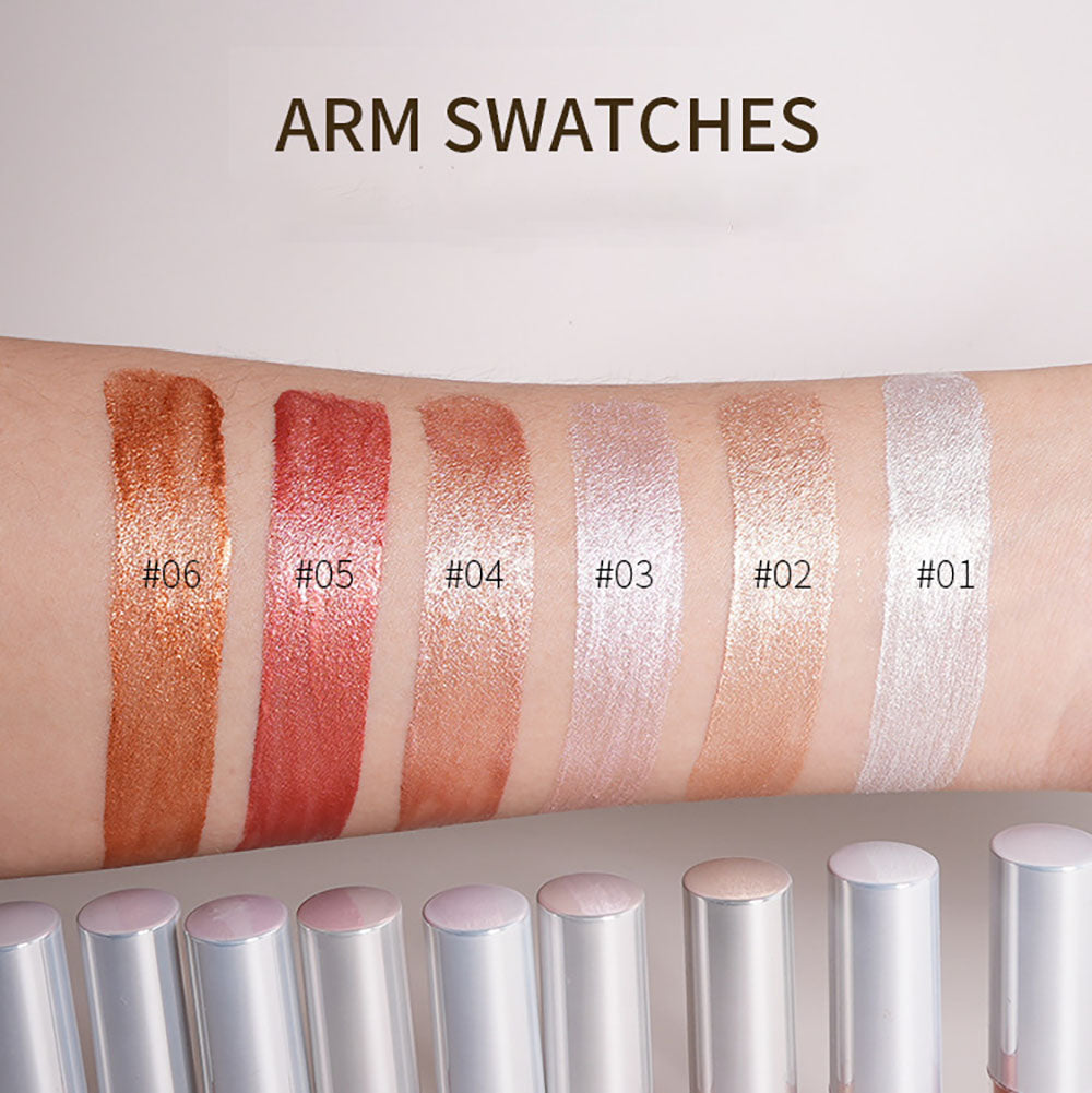 6 Color Liquid Eyeshadow Face Highlighter Shiny Shimmer Brightening Vegan