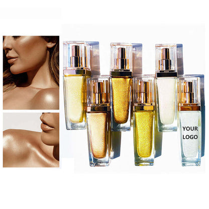 6 Color Liquid Highlighter Spray Face Body High Pigmented Long Lasting