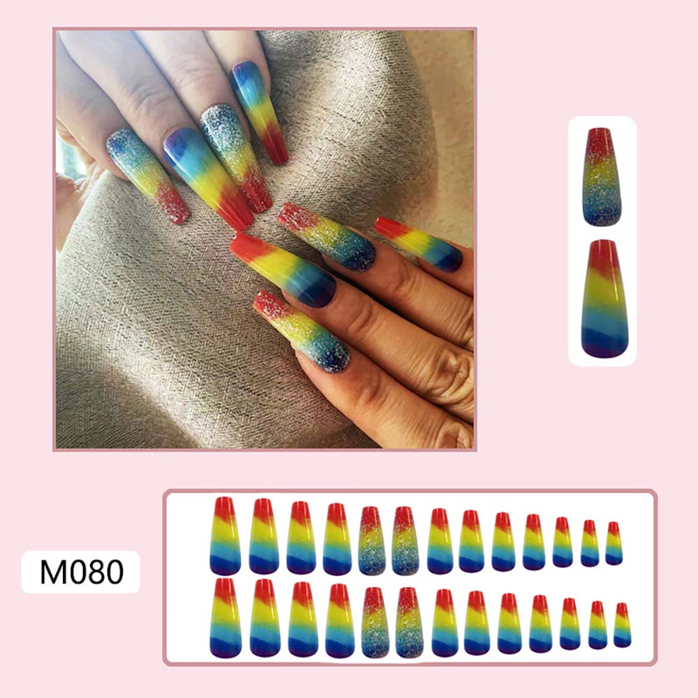 Press On Nails Reuseable Nail Covers Nail Stickers Fake Nail Pieces 24-piece