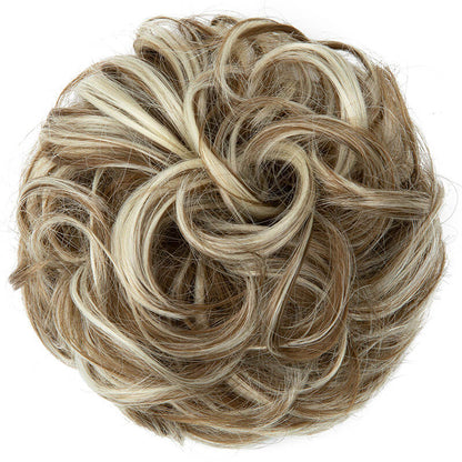 Curly hair buns wigs ball head wigs elastic hair buns flower