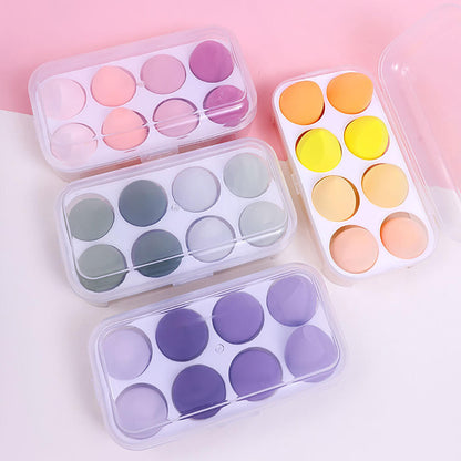 8 in 1 makeup sponge soft beauty blender bouncy puff various colors