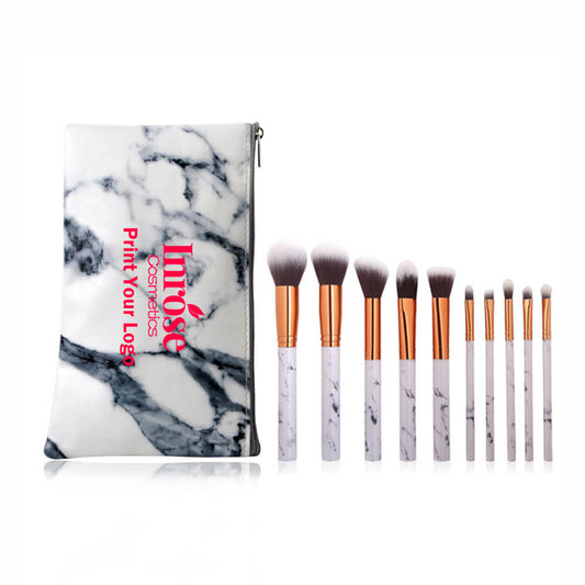 10 pcs makeup brush set marble brush soft portable
