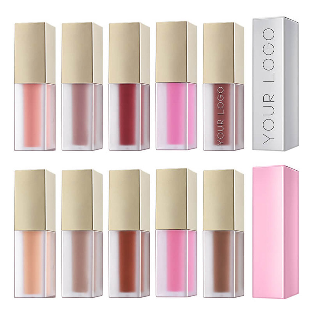 55 Color Matte Liquid Lipstick Waterproof Long Lasting Non-Stick Gold Tube