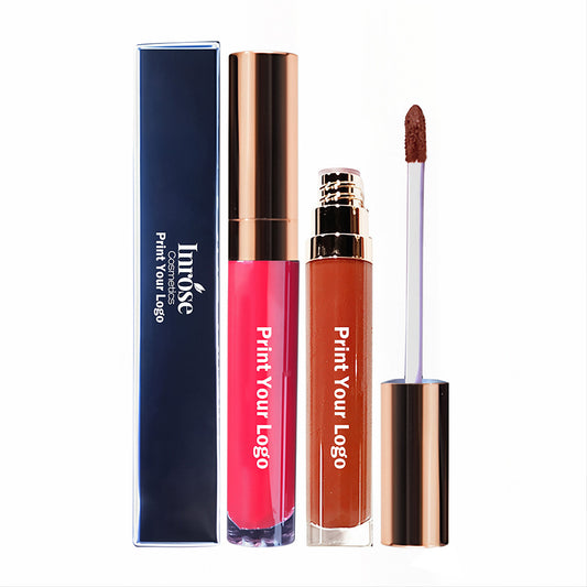 Lápiz labial líquido de 24 colores Tubo de oro mate