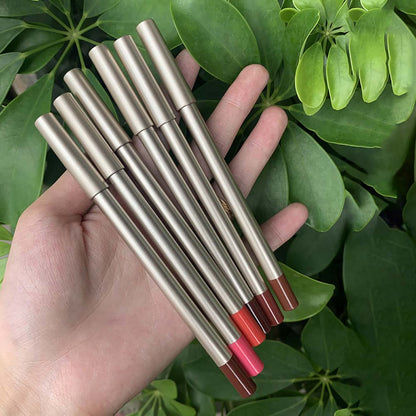 15 Color Matte Lip Liner Gold Lip Pencil Waterproof High Pigmented Vegan