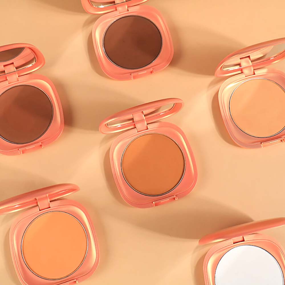 Poudre compacte fixatrice 6 couleurs, correcteur contouring vegan waterproof