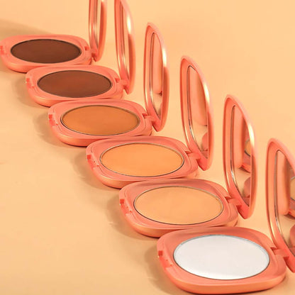 Poudre compacte fixatrice 6 couleurs, correcteur contouring vegan waterproof