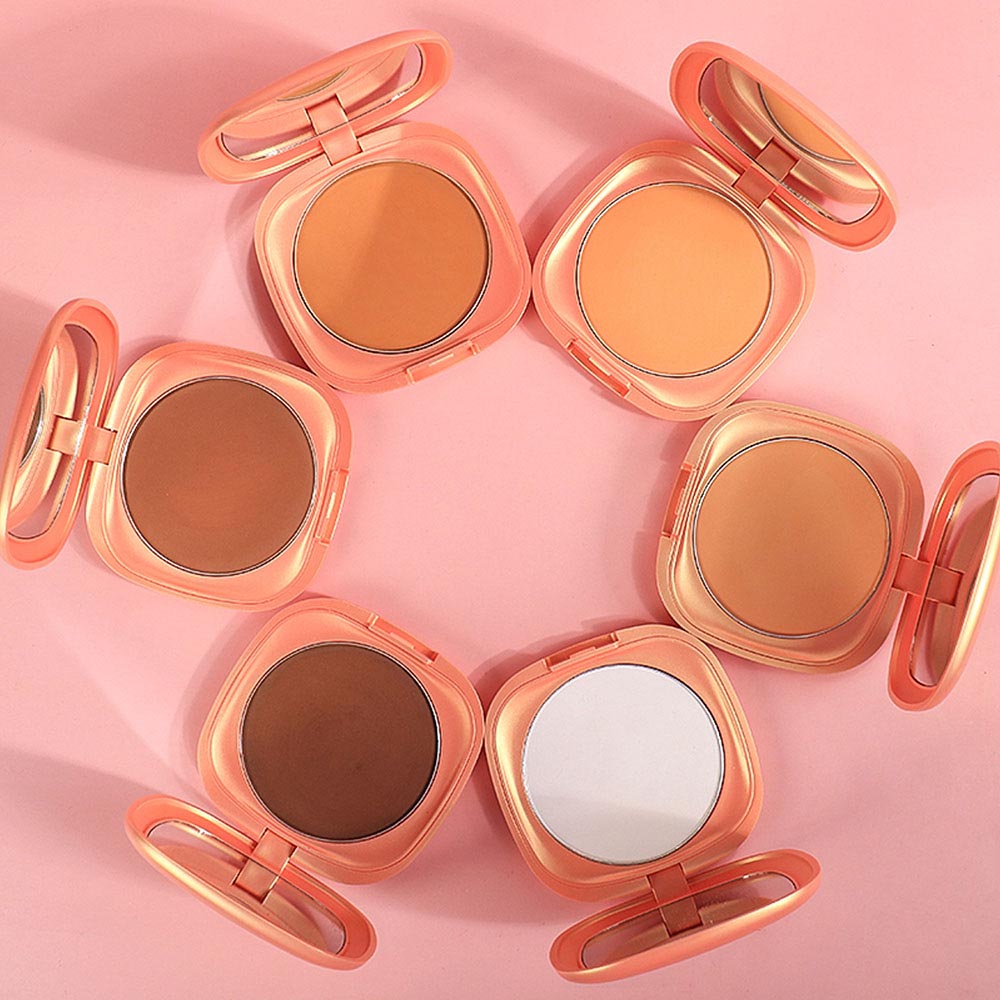 Poudre compacte fixatrice 6 couleurs, correcteur contouring vegan waterproof