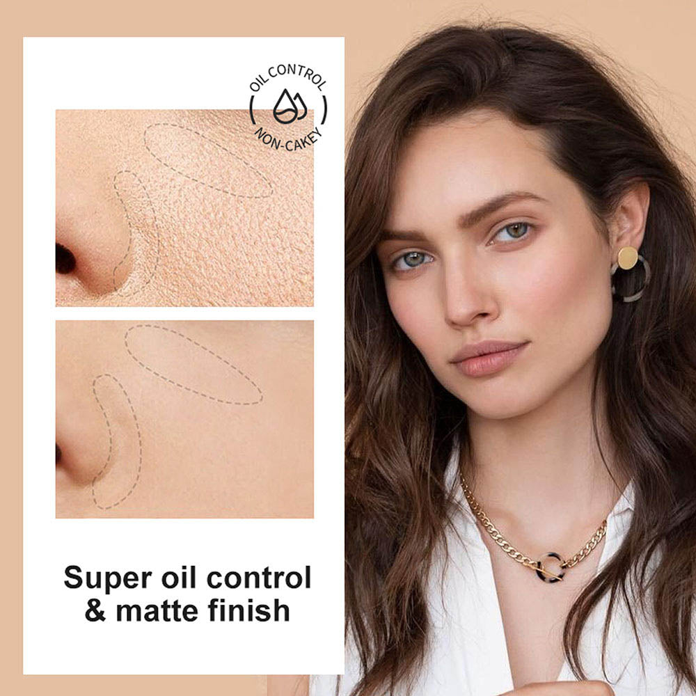Poudre compacte fixatrice 6 couleurs, correcteur contouring vegan waterproof