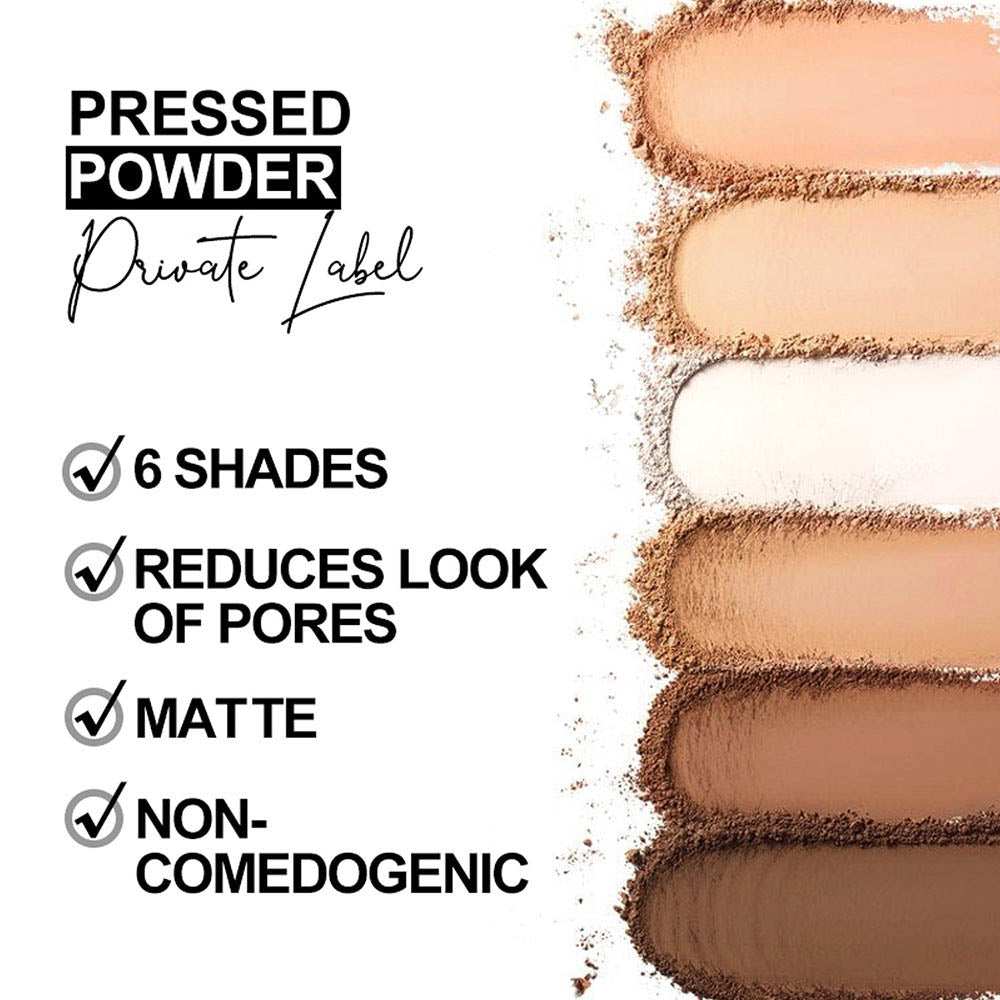 Poudre compacte fixatrice 6 couleurs, correcteur contouring vegan waterproof