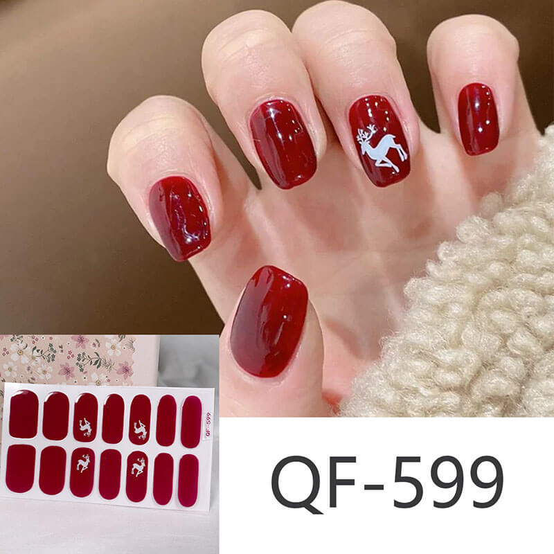 Cute nail stickers tear-off nail christmas manicure patch waterproof