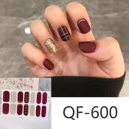 Cute nail stickers tear-off nail christmas manicure patch waterproof