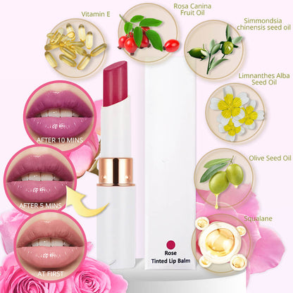 3 Flavors Moisturizing Lip Balm Plant Essence Tinted Change Color Smooth Fine Lines