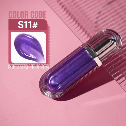 15-Color Ultra-shiny Lip Gloss Glitter with Metallic Finish High-Gloss Vegan