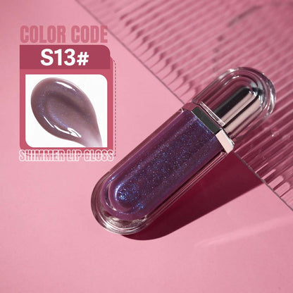 15-Color Ultra-shiny Lip Gloss Glitter with Metallic Finish High-Gloss Vegan