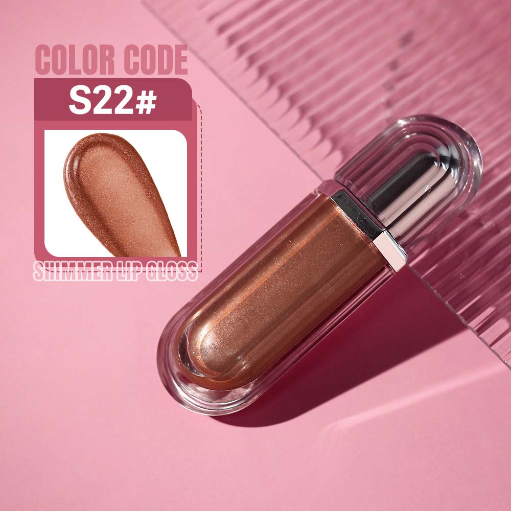 15-Color Ultra-shiny Lip Gloss Glitter with Metallic Finish High-Gloss Vegan