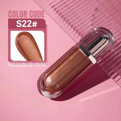 15-Color Ultra-shiny Lip Gloss Glitter with Metallic Finish High-Gloss Vegan