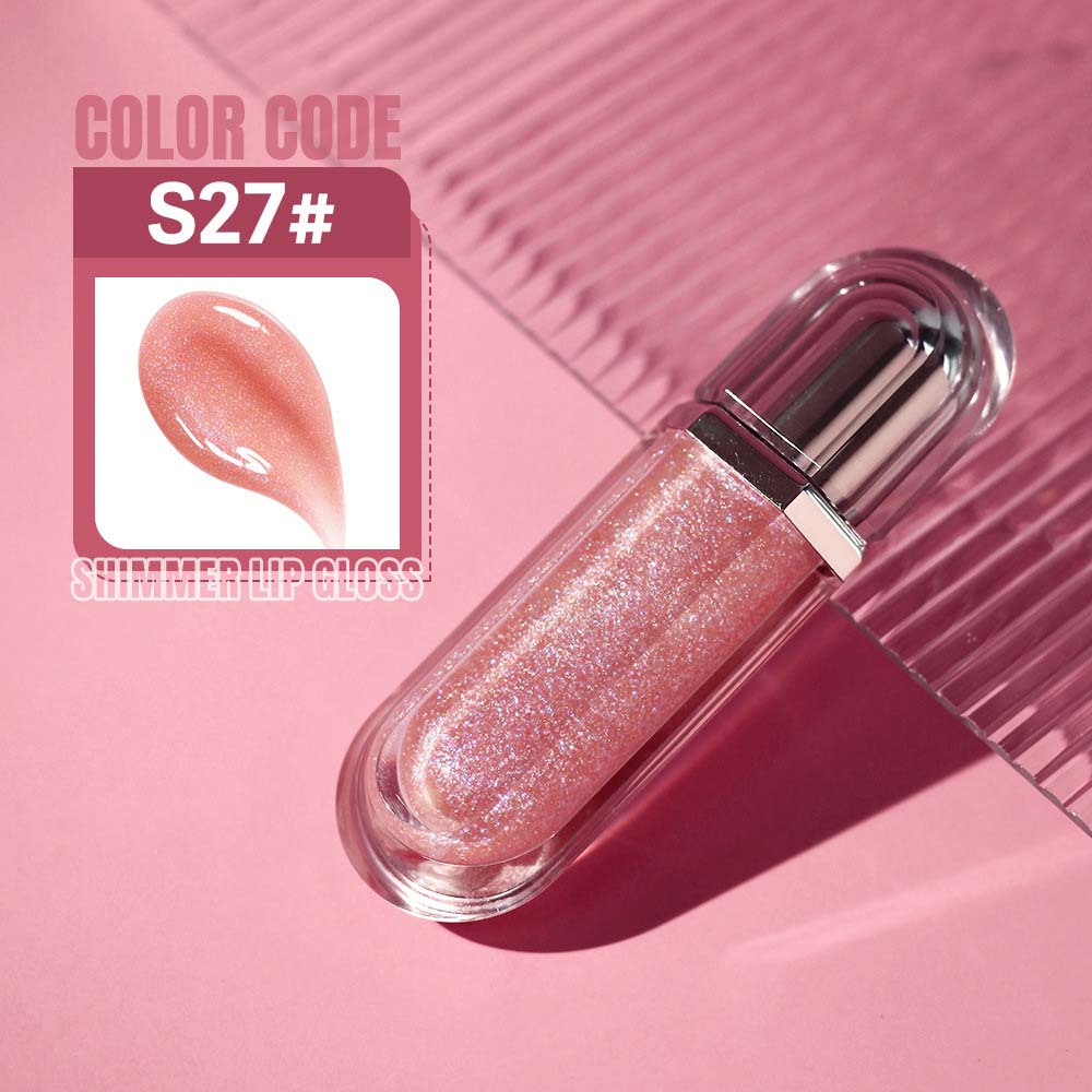15-Color Ultra-shiny Lip Gloss Glitter with Metallic Finish High-Gloss Vegan