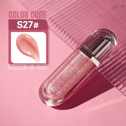 15-Color Ultra-shiny Lip Gloss Glitter with Metallic Finish High-Gloss Vegan