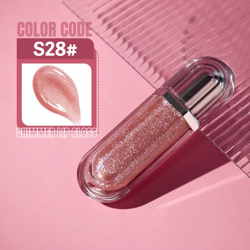15-Color Ultra-shiny Lip Gloss Glitter with Metallic Finish High-Gloss Vegan