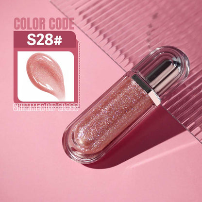15-Color Ultra-shiny Lip Gloss Glitter with Metallic Finish High-Gloss Vegan