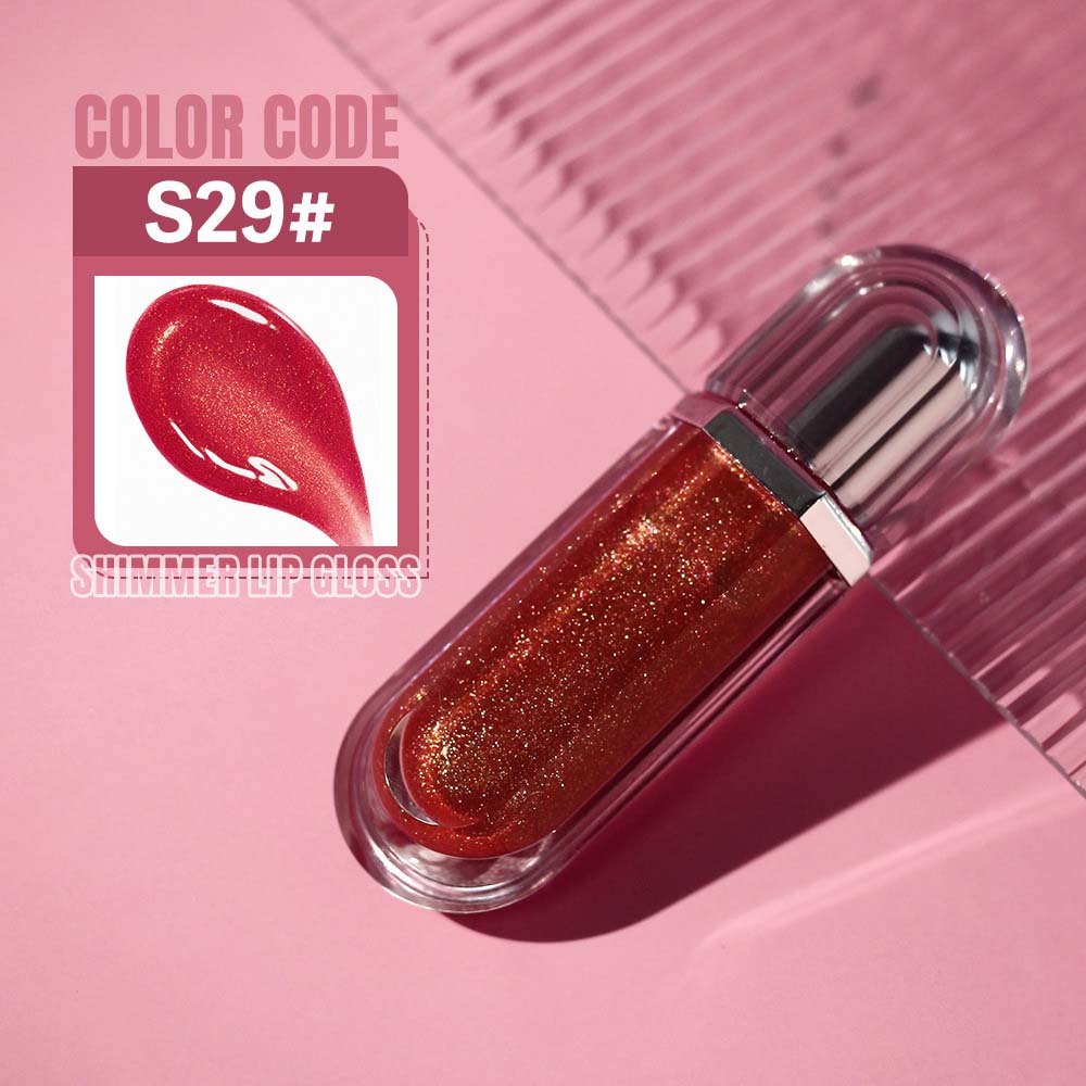 15-Color Ultra-shiny Lip Gloss Glitter with Metallic Finish High-Gloss Vegan