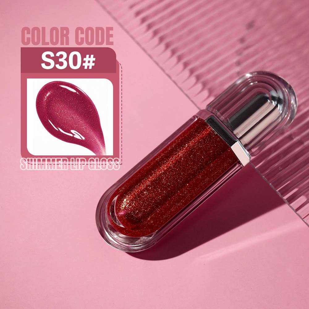 15-Color Ultra-shiny Lip Gloss Glitter with Metallic Finish High-Gloss Vegan