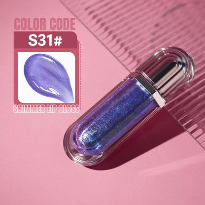 15-Color Ultra-shiny Lip Gloss Glitter with Metallic Finish High-Gloss Vegan