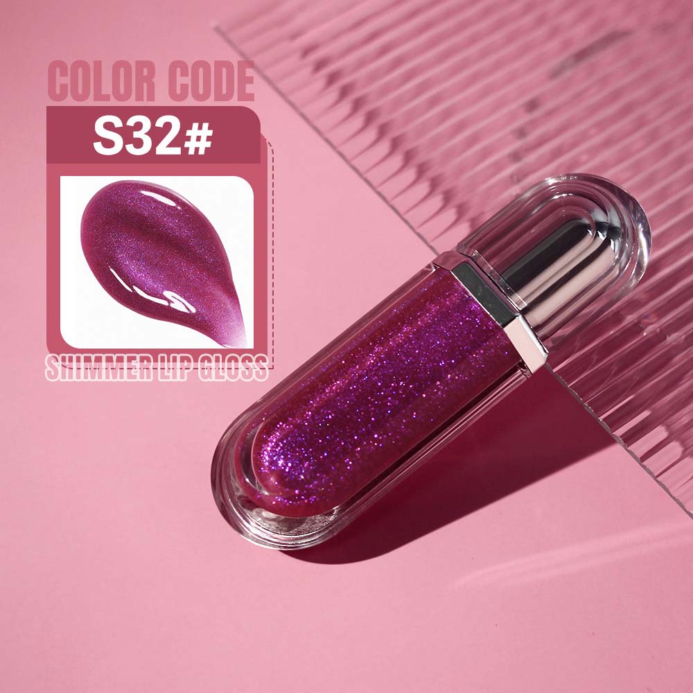 15-Color Ultra-shiny Lip Gloss Glitter with Metallic Finish High-Gloss Vegan