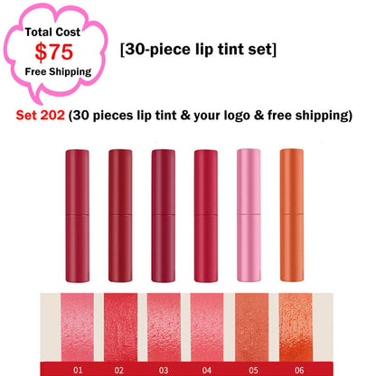[30 pieces lip tint & your logo & free shipping] high pigment long wear lip tint