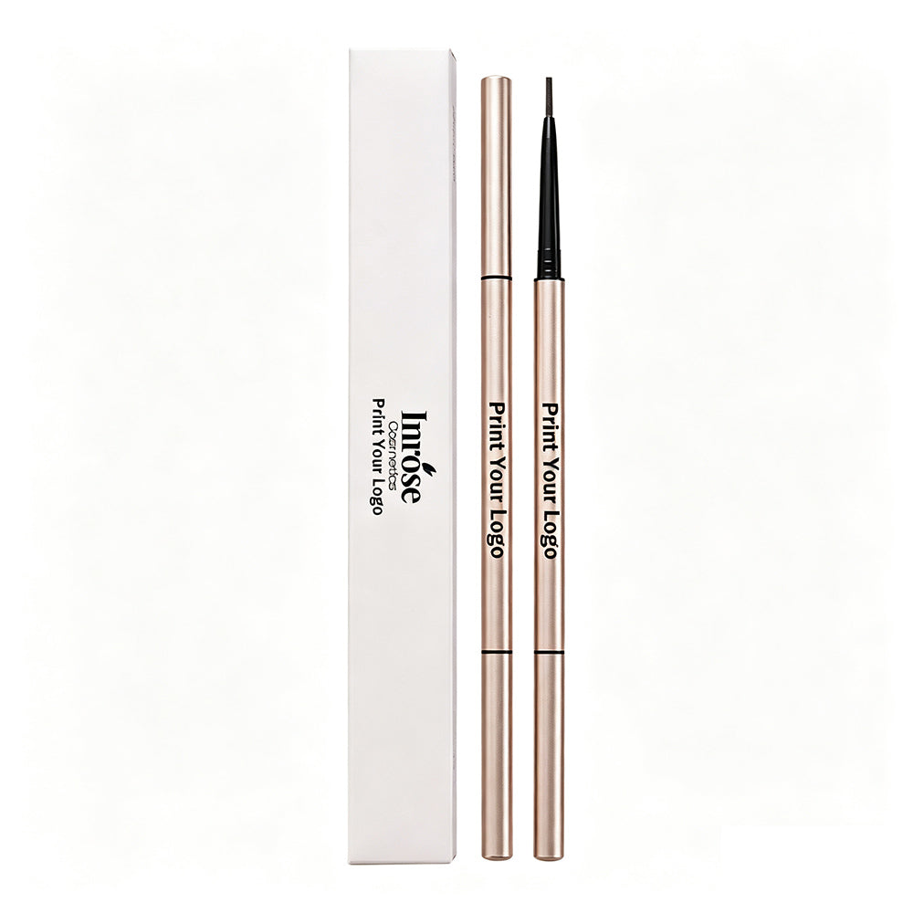 7 Color Slim Eyebrow Pencil Brow Pen Long Lasting Waterproof Gold Tube