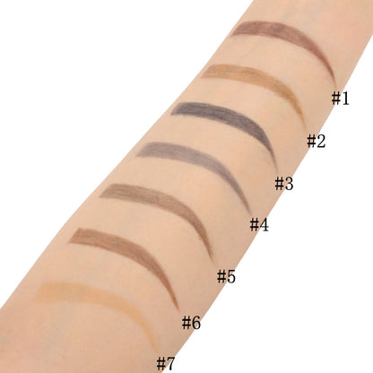 7 Color Slim Eyebrow Pencil Brow Pen Long Lasting Waterproof Gold Tube
