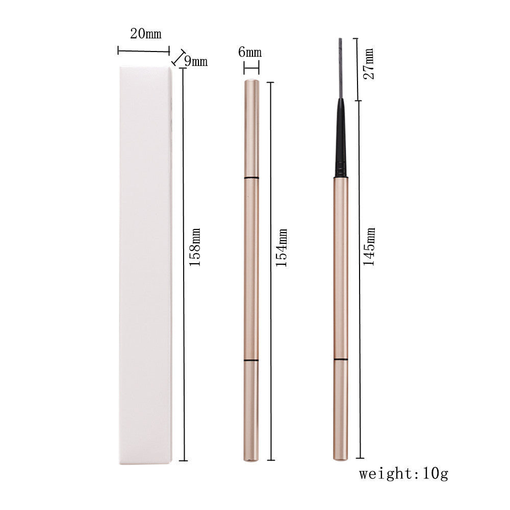 7 Color Slim Eyebrow Pencil Brow Pen Long Lasting Waterproof Gold Tube