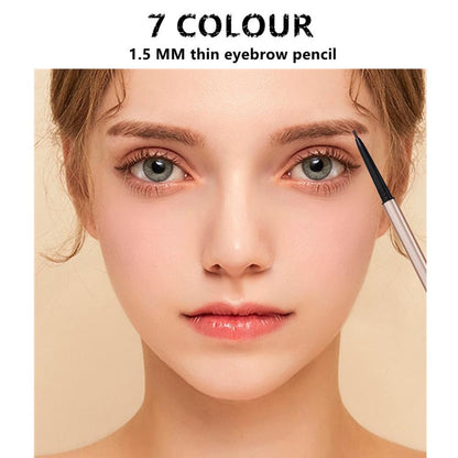 7 Color Slim Eyebrow Pencil Brow Pen Long Lasting Waterproof Gold Tube