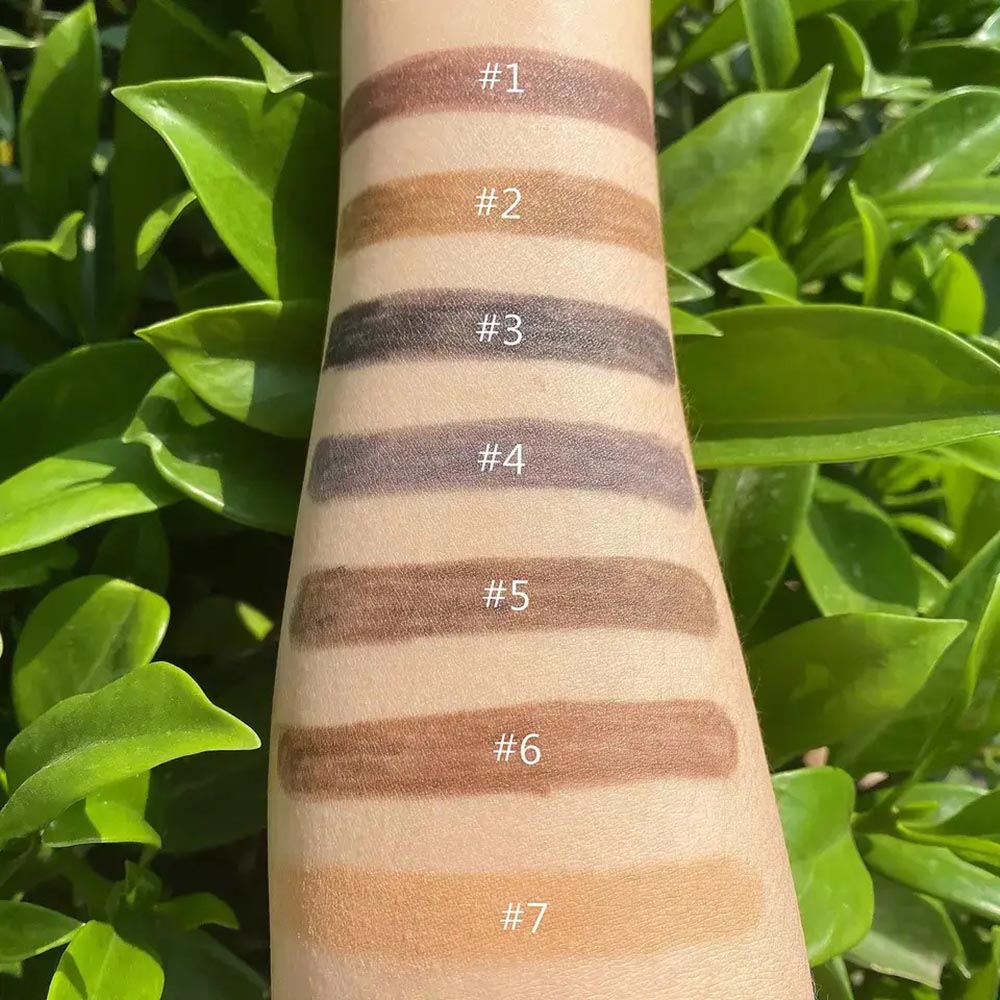 7 Color Slim Eyebrow Pencil Brow Pen Long Lasting Waterproof Gold Tube