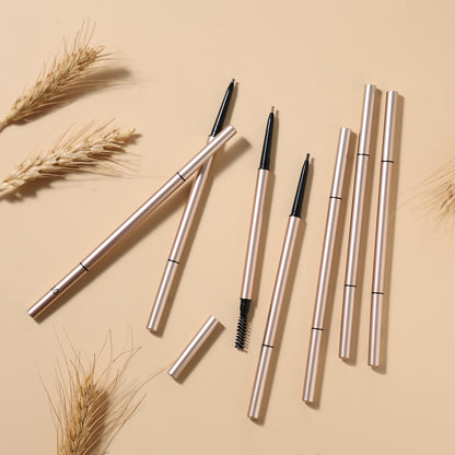 7 Color Slim Eyebrow Pencil Brow Pen Long Lasting Waterproof Gold Tube