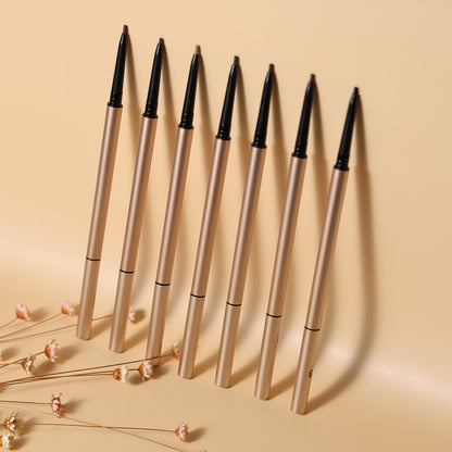 7 Color Slim Eyebrow Pencil Brow Pen Long Lasting Waterproof Gold Tube