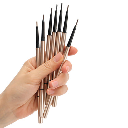 7 Color Slim Eyebrow Pencil Brow Pen Long Lasting Waterproof Gold Tube