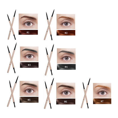 7 Color Slim Eyebrow Pencil Brow Pen Long Lasting Waterproof Gold Tube
