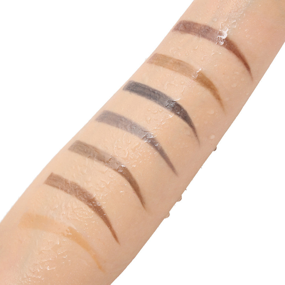 7 Color Slim Eyebrow Pencil Brow Pen Long Lasting Waterproof Gold Tube