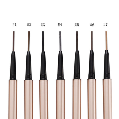 7 Color Slim Eyebrow Pencil Brow Pen Long Lasting Waterproof Gold Tube