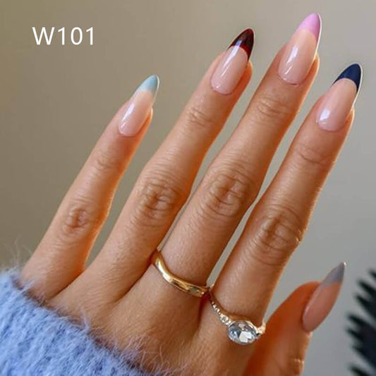 Press on nails long ballet false nails french butterfly diversified