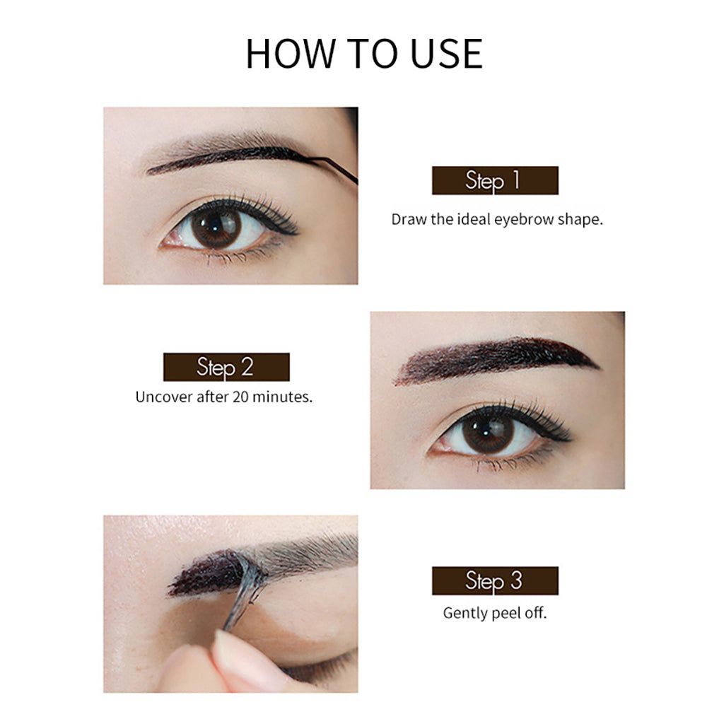 4 Color Eyebrow Tint Brow Gel Tattoo Peel-Off Dye Cream Long Lasting Waterproof