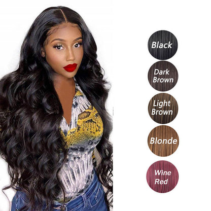 5 color wigs long curly hair daily big wave lady natural