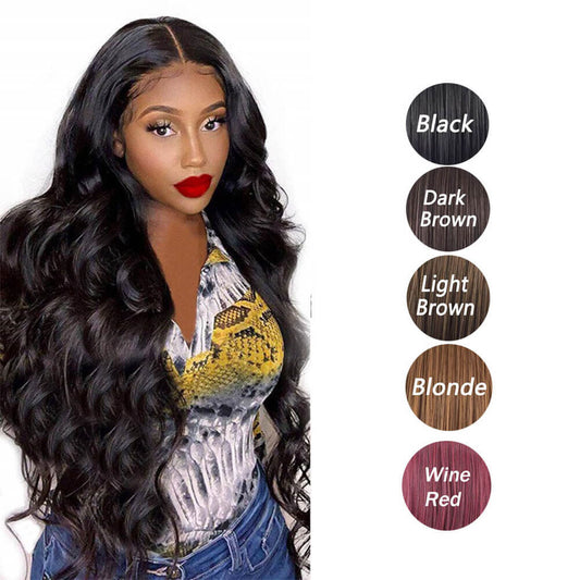 5 color wigs long curly hair daily big wave lady natural
