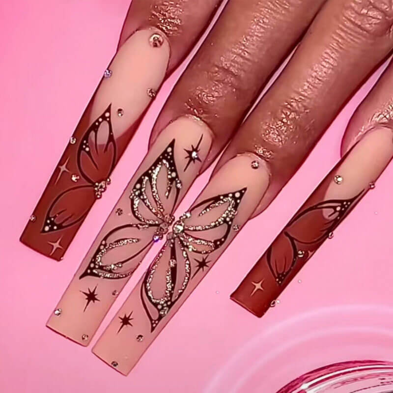 Manicure collection nail patch press on nail fake nail 24pcs