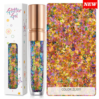 34 color eyeshadow gel glitter gel mermaid flash gelatin no glue required