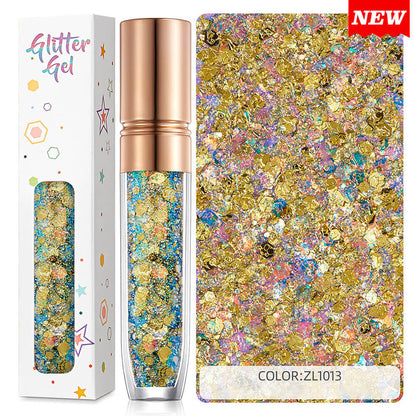 34 color eyeshadow gel glitter gel mermaid flash gelatin no glue required