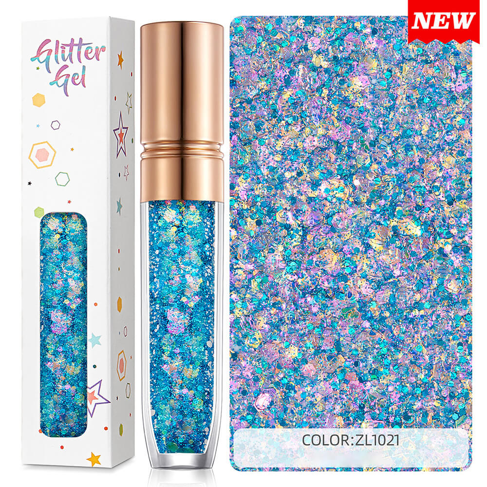 34 color eyeshadow gel glitter gel mermaid flash gelatin no glue required