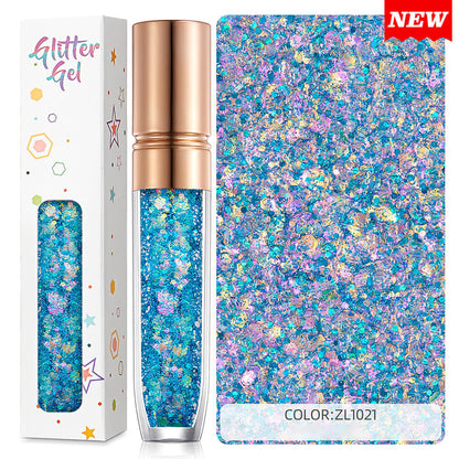 34 color eyeshadow gel glitter gel mermaid flash gelatin no glue required